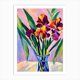 Iris  Matisse Style Flower Art Print