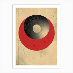 Circle In Black And Red Art Print