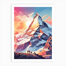 Mountain At Sunset Art Print