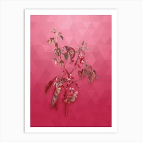 Vintage Judas Tree Botanical in Gold on Viva Magenta n.0100 Art Print