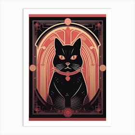 The Emperor Tarot Card, Black Cat In Pink 3 Art Print