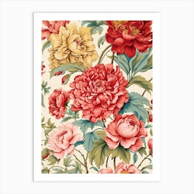 Peony Wallpaper 3 Art Print