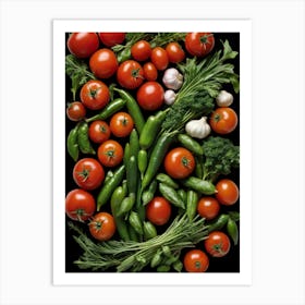 Fresh Vegetables Kitchen Wall Art Art Print