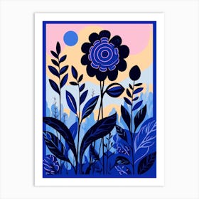 Blue Flower Illustration Prairie Clover Art Print
