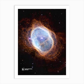 Southern Ring Nebula, NGC 3132 (James Webb/JWST) — space poster, science poster, space photo, space art, jwst picture Art Print