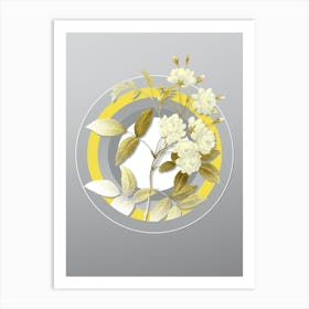 Botanical Lady Banks' Rose in Yellow and Gray Gradient n.106 Art Print