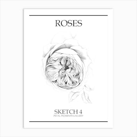 Roses Sketch 4 Poster Art Print