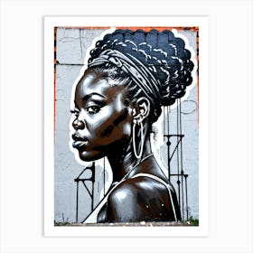 Graffiti Mural Of Beautiful Black Woman 346 Art Print