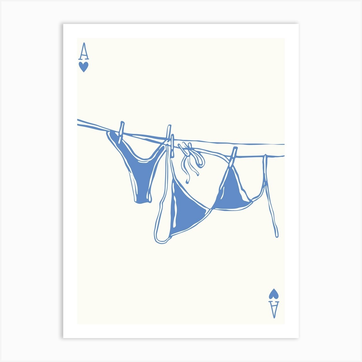 Blue Bikinis On Clothesline 2 Art Print by House of Saturn