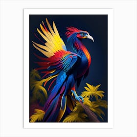 Microraptor 1 Primary Colours Dinosaur Art Print