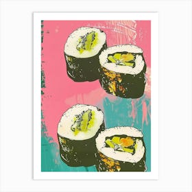 Sushi Duotone Silkscreen Art Print