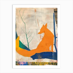 Fox 2 Cut Out Collage Art Print