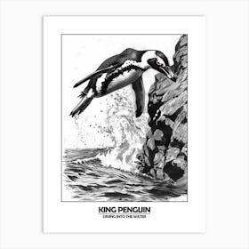 Penguin Diving Into The Water Poster 10 Art Print