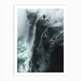 Man Standing On A Cliff 2 Art Print