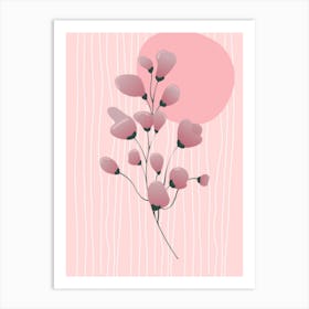 Pink Flowers On A Pink Background Art Print