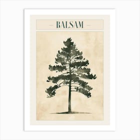 Balsam Tree Minimal Japandi Illustration 1 Poster Art Print