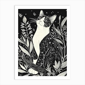 Snowshoe Cat Minimalist Illustration 1 Art Print