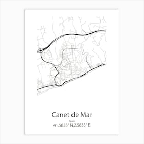 Canet De Mar,Spain Minimalist Map Poster