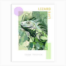 Green Iguana Modern Illustration 2 Poster Art Print