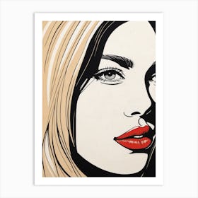 Woman Portrait Face Pop Art (48) Art Print
