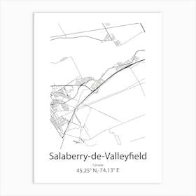 Salaberry De Valleyfield,Canada Minimalist Map Art Print