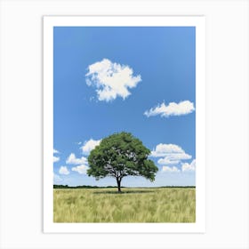 Lone Tree In A Field Art Print