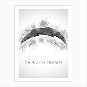 Los Angeles Chargers Sketch Drawing Art Print