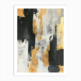 Abstract Gold And Black Painting 8 Art Print