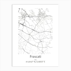 Frascati,Italy Minimalist Map Art Print