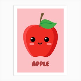 Apple Kawaii Art Print