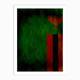 Zambia Flag Texture Art Print