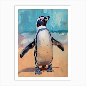 Galapagos Penguin Kangaroo Island Penneshaw Colour Block Painting 2 Art Print