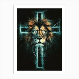 Lion Cross 1 Art Print