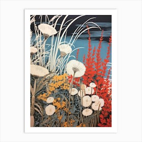 Fujibakama Japanese Silver Grass 3 Vintage Botanical Woodblock Art Print