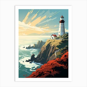 Lighthouse On The Cliff Art Print