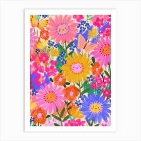 Happy Flower Garden Art Print
