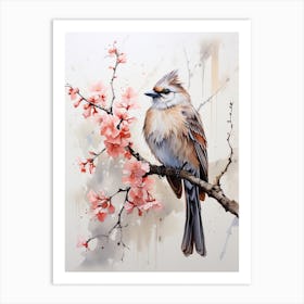 Peacock, Japanese Brush Painting, Ukiyo E, Minimal 8 Art Print