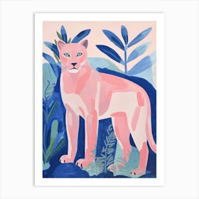 Playful Illustration Of Puma For Kids Room 1 Art Print