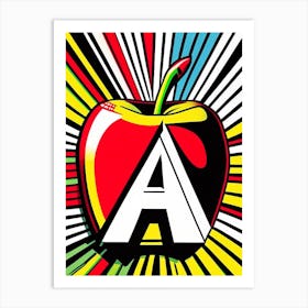 A   Apple, Letter, Alphabet Comic 3 Art Print