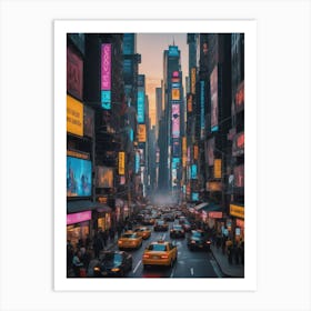 Times Square Rush Hour Art Print