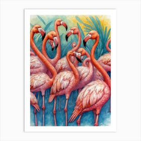 Flamingos 2 Art Print