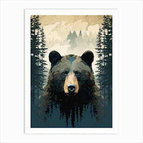 Black Bear In The Forest Art Print