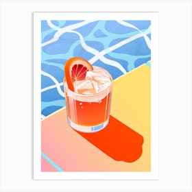 Poolside Cocktail Art Print