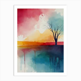 Watercolor Tree Painting 1 Art Print