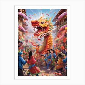 Dragon Dancing Chinese New Year 4 Art Print