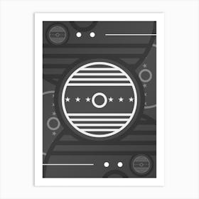 Abstract Geometric Glyph Array in White and Gray n.0055 Art Print