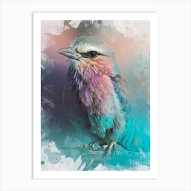 Colorful Bird Watercolor Abstract Art Print