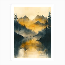 Sunset In The Mountains 9 Art Print