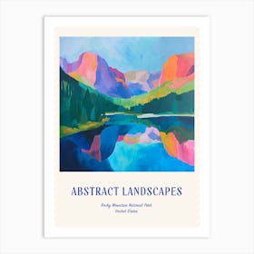 Colourful Abstract Rocky Mountain National Park Usa 2 Poster Blue Art Print