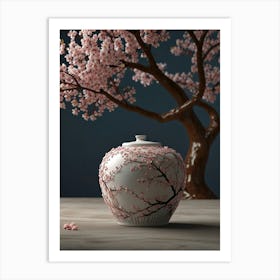 Cherry Blossom Vase Art Print